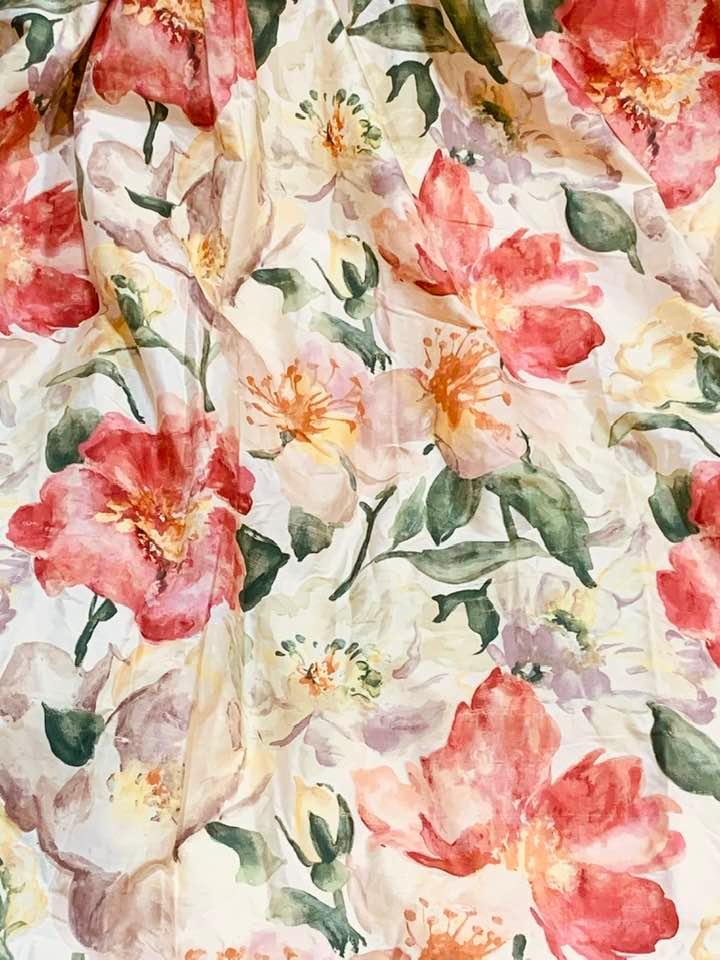 fabulous floral silk second-hand curtains