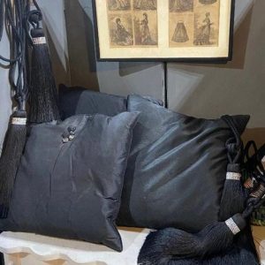 black silk preloved cushion