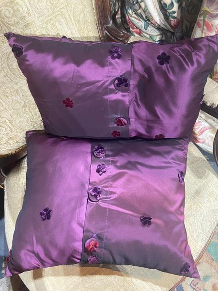 Preloved Aubergine Silk Cushions