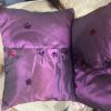 Silk preloved cushions with silk flower detail - 2 available - Image 4