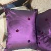 Silk preloved cushions with silk flower detail - 2 available - Image 5
