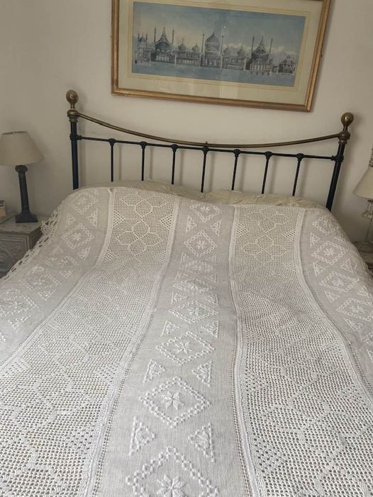 Dutch White Linen Bedcover