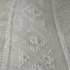 Heavy Dutch White Linen Bedcover with Crochet Detail - Image 2