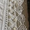 Heavy Dutch White Linen Bedcover with Crochet Detail - Image 4
