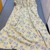 Lovely 'Country House' Lemon Second-Hand Curtains with Blue Tulip Design, Pencil Pleats and Interlining W182 D254