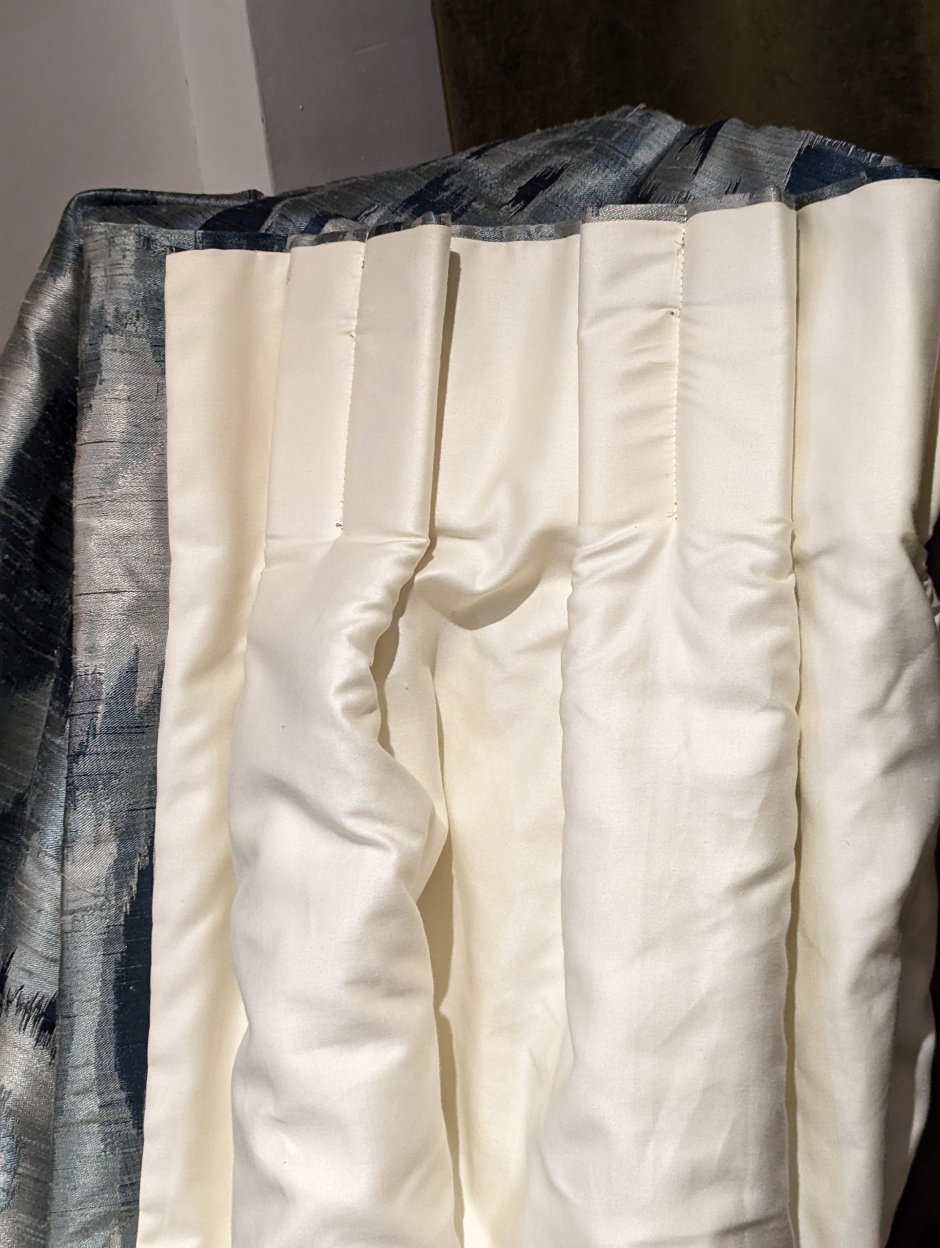 Inverted Pinch Pleat Curtains with Interlining