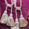 Pink White and Cream Rope & Tassel Double-Headed Tie-Backs