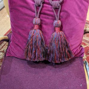 Pink Blue & Purple Rope & Tassel Tie-Backs