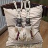 Moroccan style top detailing Light Cream Rope & Tassel Tie-backs