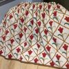 Beautiful Yellow Ochre Damask Pencil Pleat Curtains with Crewel Work Top Fringe W120 D257 - Image 5