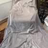 Lovely Grey Velvet Chenille Pencil Pleat Curtains with Blackout Lining