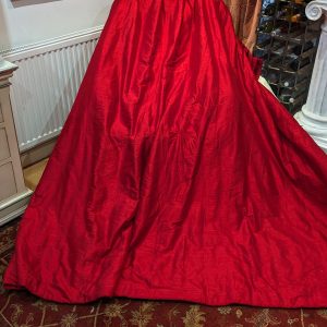 Lush Red Raw Silk Pinch Pleat Curtain with Interlining