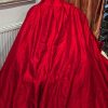Lush Red Raw Silk Pinch Pleat Second-Hand Curtain W173 D208 - Image 3