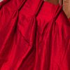 Lush Red Raw Silk Pinch Pleat Second-Hand Curtain W173 D208 - Image 6