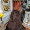 Dark Chocolate Brown Velvet Second-Hand Curtains - 2 Pairs - Image 4