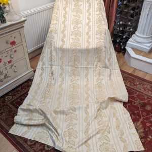 French Vintage Silk Brocade Second-Hand Curtains with French Pinch Pleats