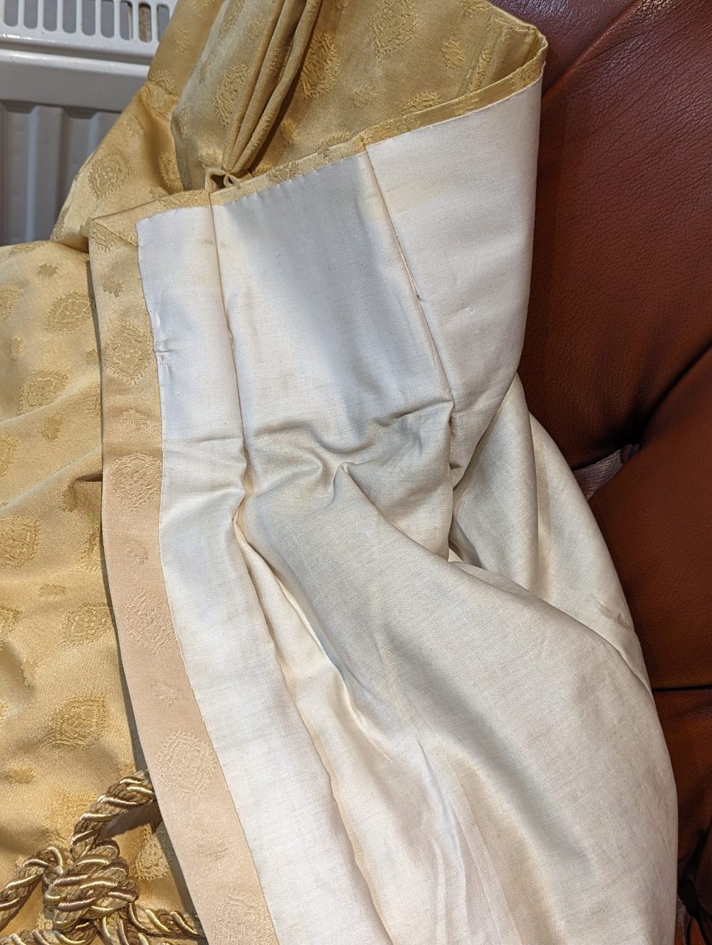 Great Value Gold Second-Hand Curtains with Pinch Pleats