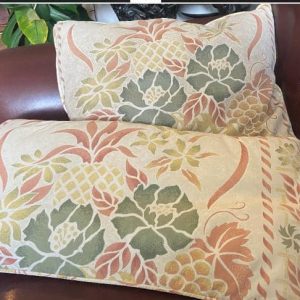 2 Vintage Cushions with Pineapple and Flower design