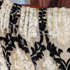 Black/Cream Damask Cut Velvet Second-Hand Curtain W277 D226 - Image 5