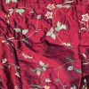 Fabulous Red Silk Pole Second-Hand Curtains with Interlining and Embroidered Flower Design W198 D246 - Image 5
