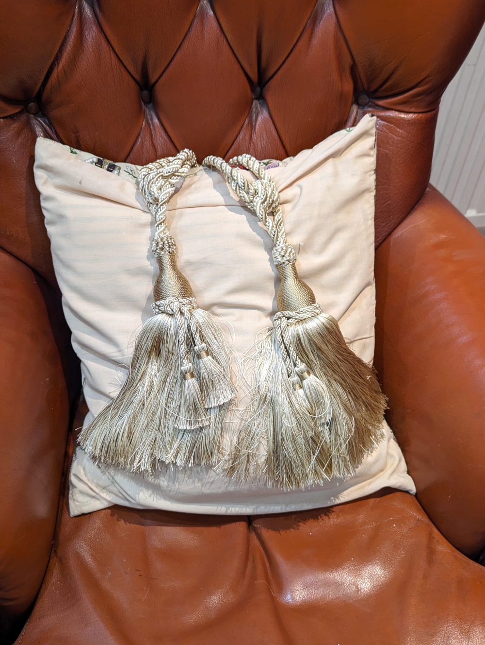 Light Gold and Cream Silk Rope/Tassel Tie-backs with intricate Rope & Tassel detailing