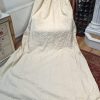 Long Vintage Cream Damask Pencil Pleat Second-Hand Curtains – 2 Pairs Available