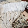 Long Vintage Cream Damask Pencil Pleat Second-Hand Curtains - 2 Pairs Available [Free Postage] - Image 8