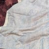 Very Long Vintage Blue/Grey Paisley Second-Hand Curtains W220 D300 - Image 2