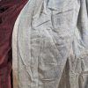 Very Long Vintage Blue/Grey Paisley Second-Hand Curtains W220 D300 - Image 3