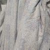 Very Long Vintage Blue/Grey Paisley Second-Hand Curtains W220 D300 - Image 6