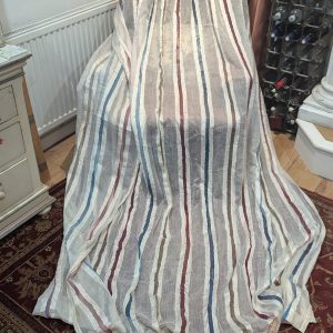 White Cotton & Silk Striped second-hand Voiles - Up to 3 Pairs available