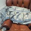 Huge Blue/Grey Silk Pinch Pleat Interlined Second-Hand Curtains W308 D534