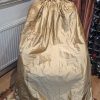 Very Long Light Gold Silk Pinch Pleat Second-Hand Curtains - W100 D356 (2 Pairs Available) - Image 3