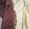Very Long Light Gold Silk Pinch Pleat Second-Hand Curtains - W100 D356 (2 Pairs Available) - Image 5