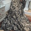 Very Long Charcoal & Silver Pinch Pleat Second-Hand Curtains W240 D300