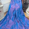 Stunning Electric Blue Silk Taffeta Second-Hand Curtains W172 D267