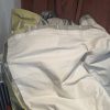 Very Wide Grey/ Green Silk Interlined Second-Hand Curtains W494 D216 - Image 5