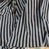 Extra Wide Black & Grey Stripes Velvet Second-Hand Curtain W568 D249 - Image 2