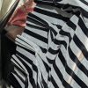 Extra Wide Black & Grey Stripes Velvet Second-Hand Curtain W568 D249 - Image 3