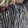 Extra Wide Black & Grey Stripes Velvet Second-Hand Curtain W568 D249 - Image 4