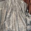 Lovely Shiny Silver Floral Pinch Pleat Second-Hand Curtains W310 D220 - Image 3