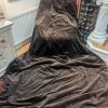 Long Rich Brown Velvet Pinch Pleat Single Second-Hand Curtain W110 D298