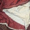 Vintage Red Silk Damask Pinch Pleat Second-Hand Curtains W392 D272 - Image 4
