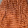 Large Burnt Orange Velvet/Cord Stripe Second-Hand Curtains W193 D240 - Image 3