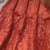 Vintage Red Silk Damask Pinch Pleat Second-Hand Curtains W392 D272 - Image 5