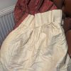 Vintage Red Silk Damask Pinch Pleat Second-Hand Curtains W392 D272 - Image 6