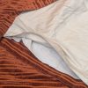 Large Burnt Orange Velvet/Cord Stripe Second-Hand Curtains W193 D240 - Image 4