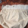 Large Burnt Orange Velvet/Cord Stripe Second-Hand Curtains W193 D240 - Image 6
