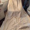 Lovely Apricot Silk Pencil Pleat Second-hand Curtains with Valance W227 D234 - 2 Pairs Available