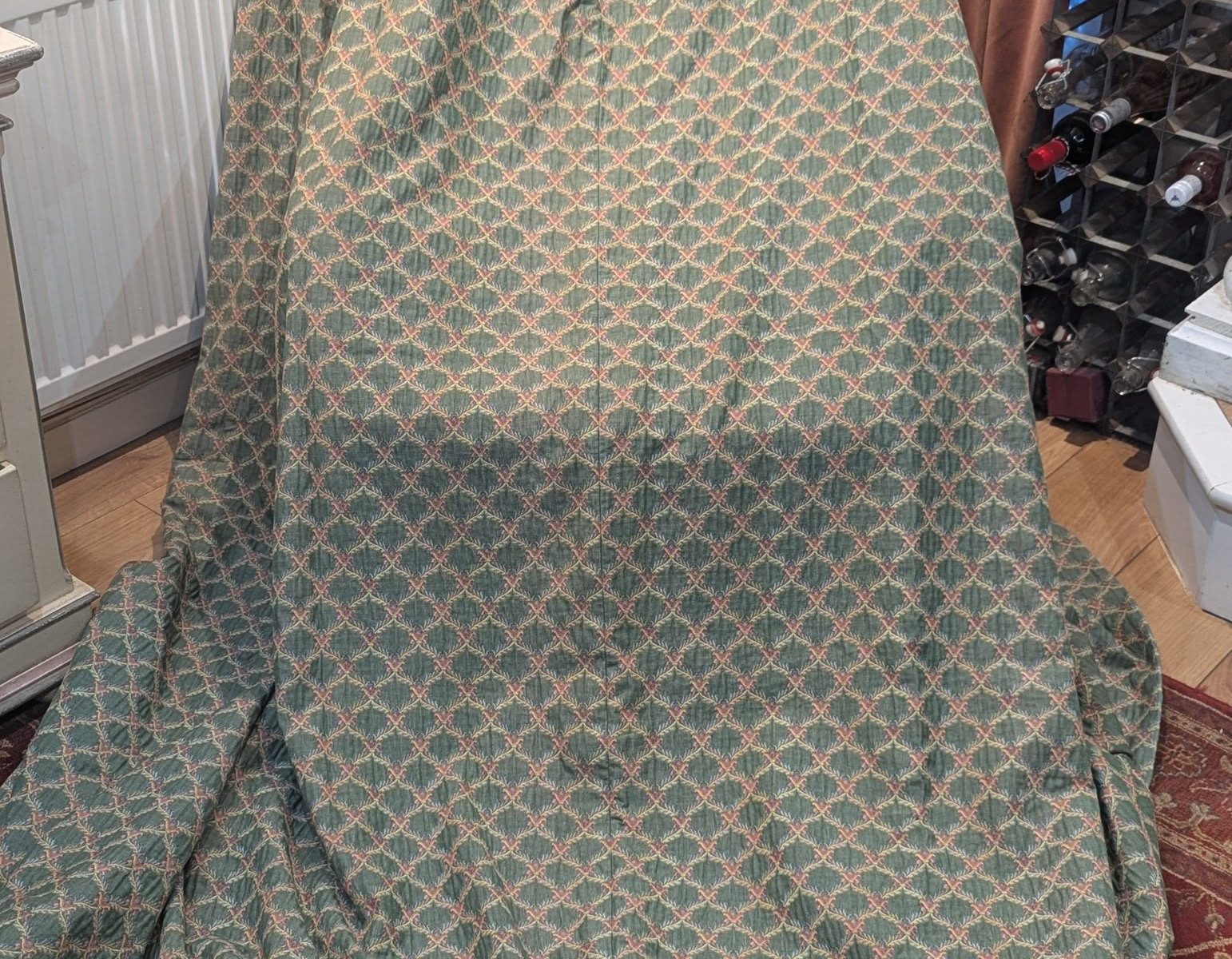 Thick Vintage Double Sided Pencil Pleat Second-Hand Curtain W256 D218